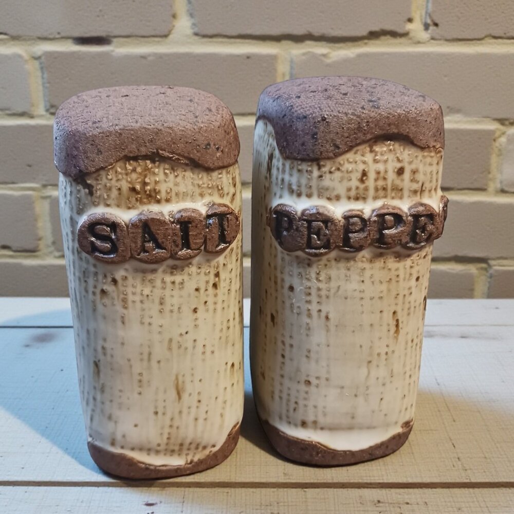 Vintage Linda Mackie Studio Pottery Salt & Pepper Shakers 1970s Canada